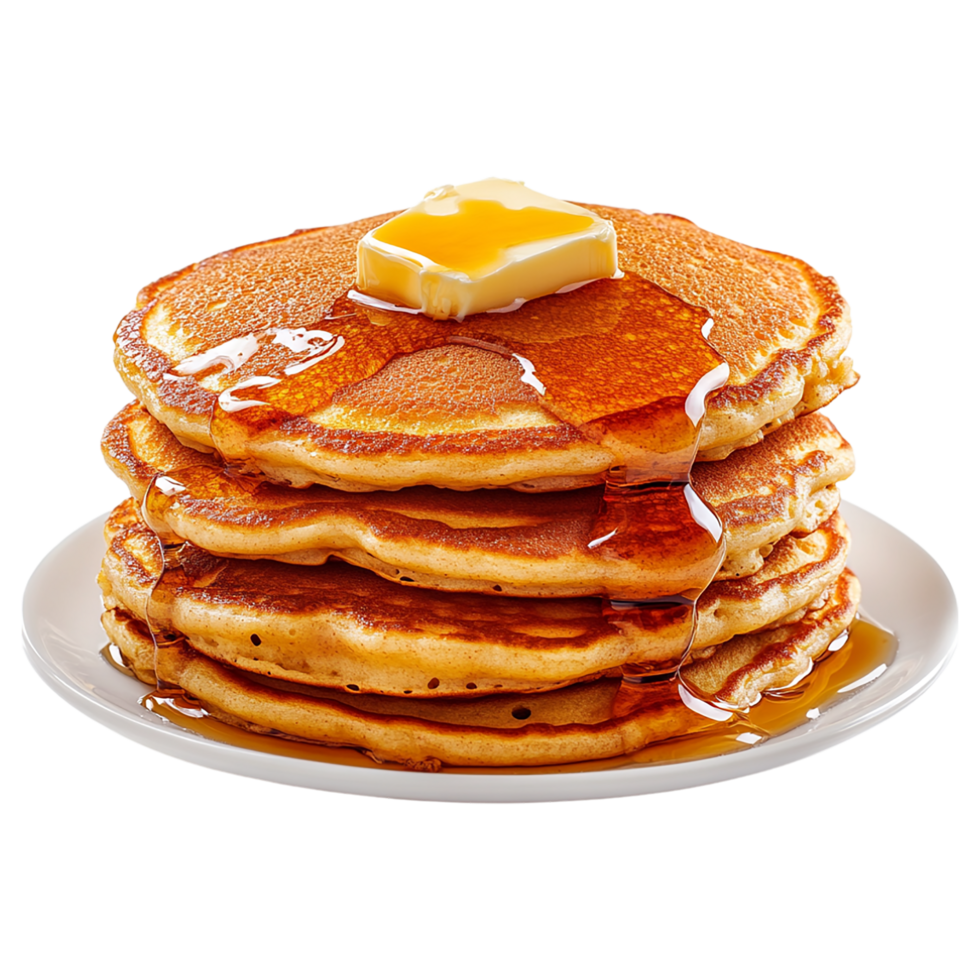 A stack of pancakes on a plate png
