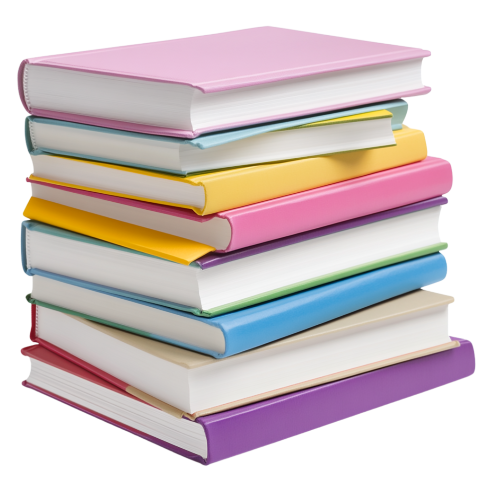 Stacked Books for Library or Study Design png