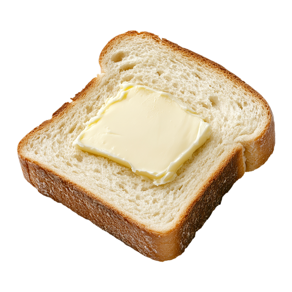 Slice of Bread with Butter Spread on Top png