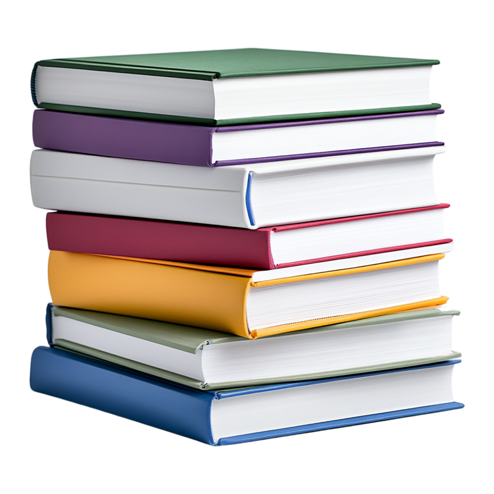 Books in a Stack for Educational Visuals png