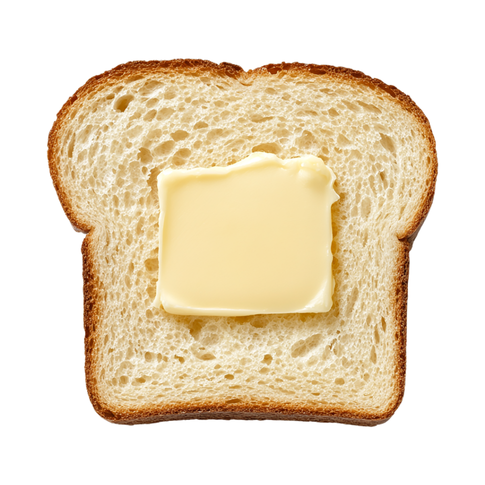 Simple Bread with Butter Spread for Snack Graphics png