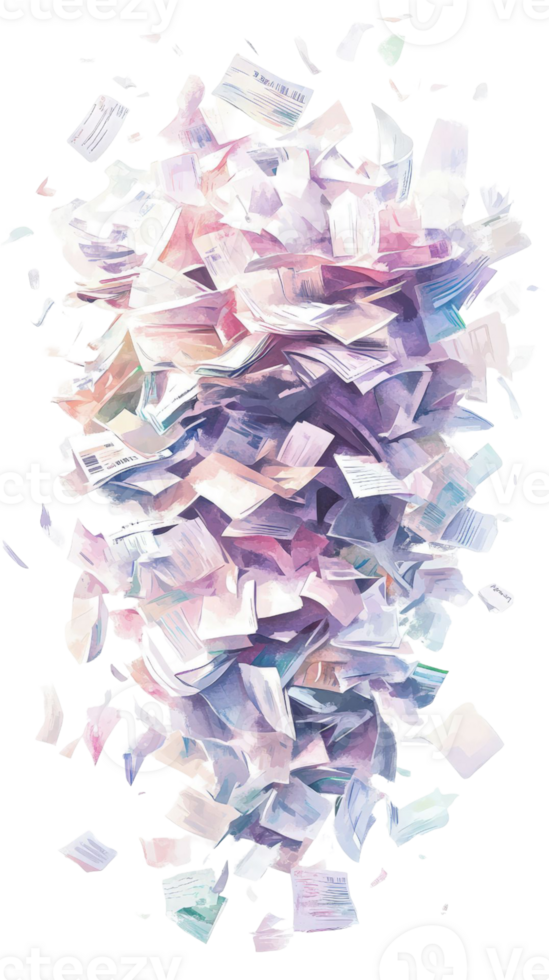 Abstract Whirlwind of Papers and Documents png