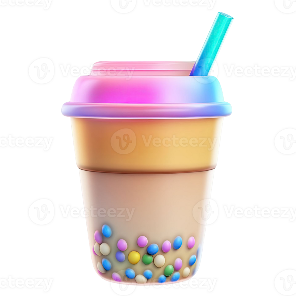 3D Rendered Pastel Colored Cartoon Drink With Transparent Background png
