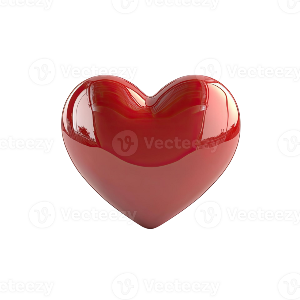 Glossy Red Heart Shaped Object Isolated On Black Background for Valentine Concepts png