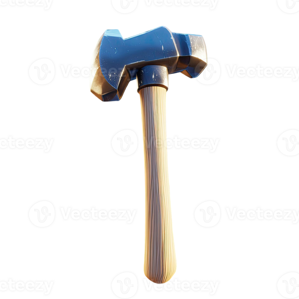 Metallic Hammer with Wooden Handle Against Transparent Backdrop Showing Construction Tool png