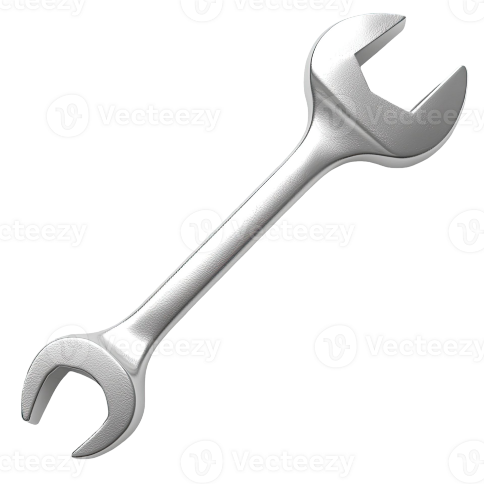 Metallic Silver Wrench Tool Isolated On A Transparent Background For Industrial Repair png