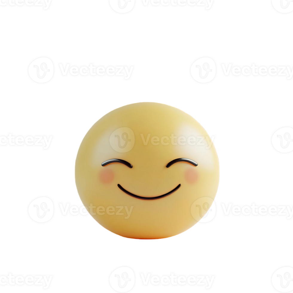 Smiling Emoji With Blushed Cheeks On Transparent Background png