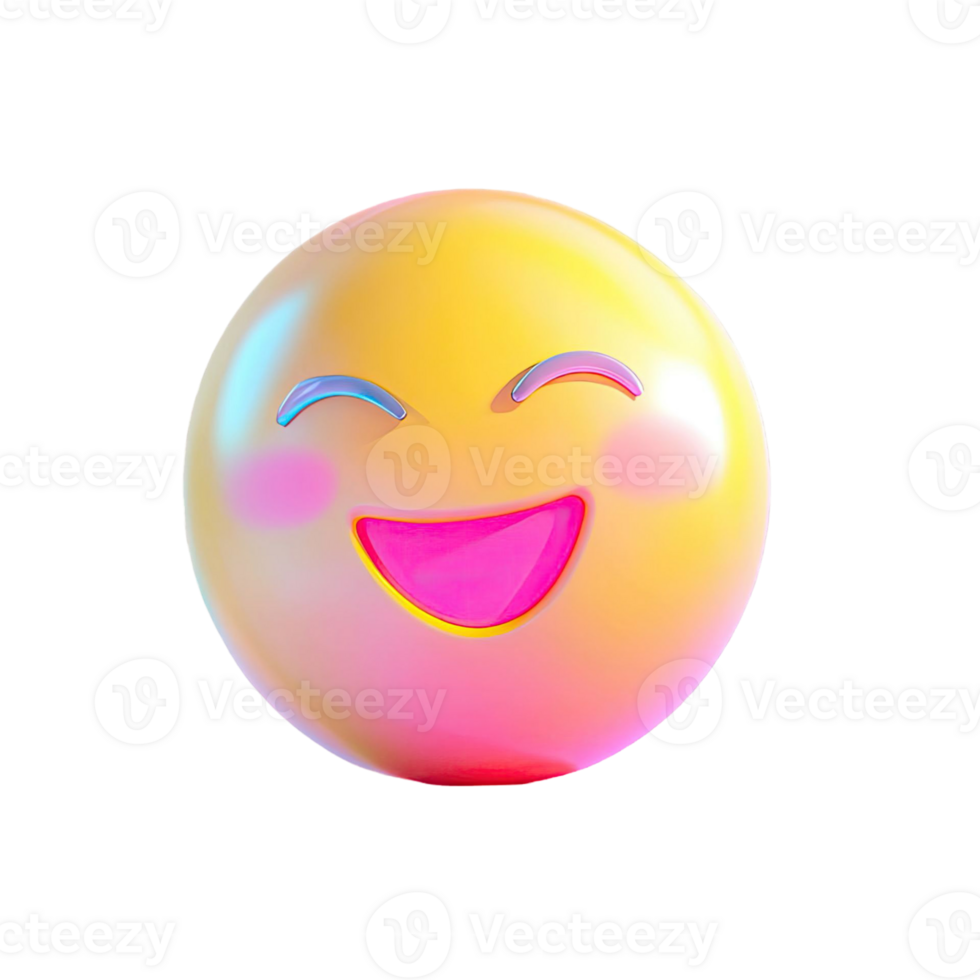 Smiling Yellow Emoji With Pink Lips And Cheeks On Transparent Background png