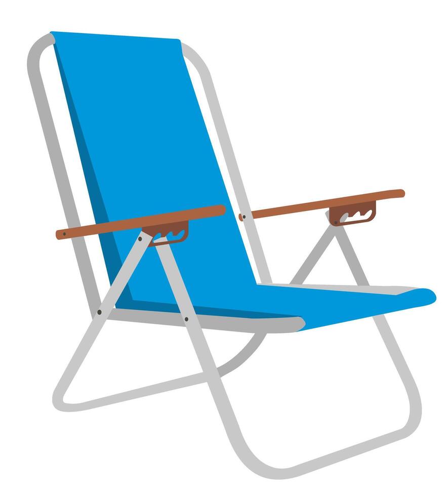 Folding Chair. Folding chair for tourism, beach, Fishing folding chair. Hand drawn illustration. vector
