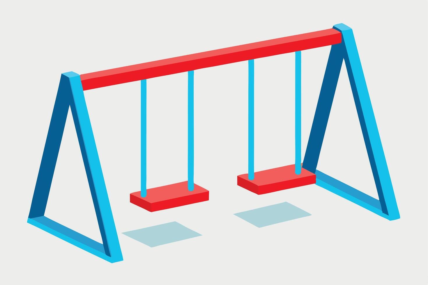 A colorful Isometric Illustration of a Playground Swing Set vector