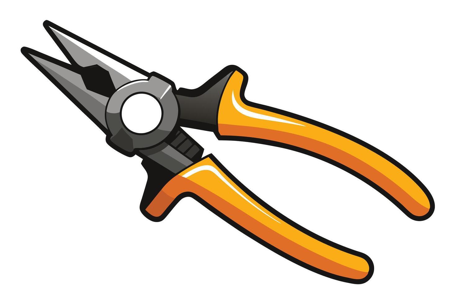 Illustration of Orange-Handled Utility Snips vector