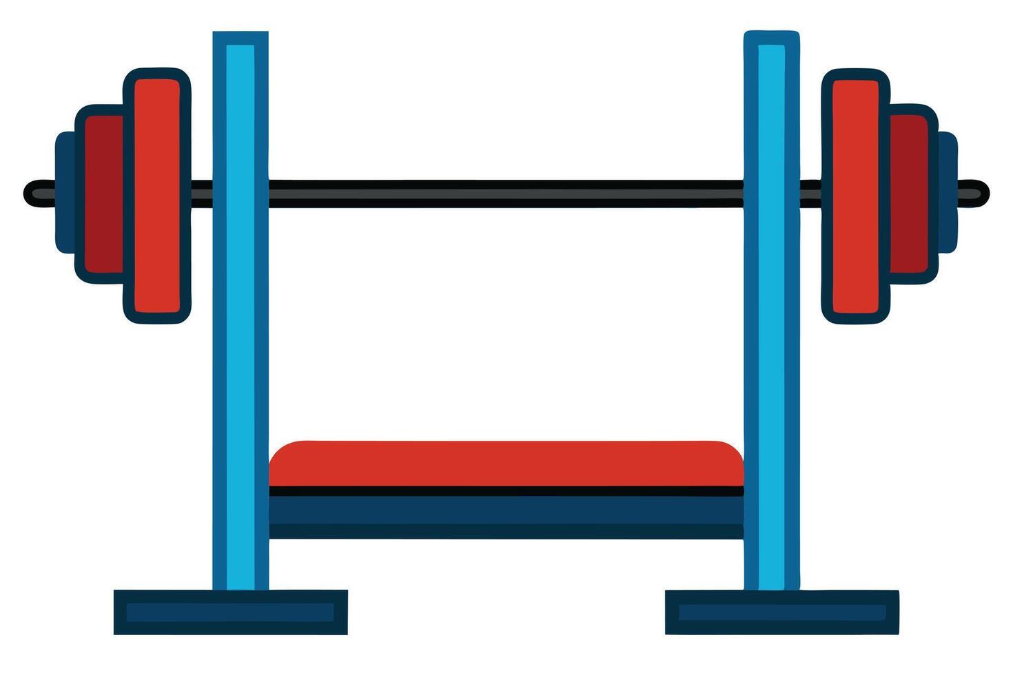 Illustration of a Weight Bench and Barbell Set for Gym vector