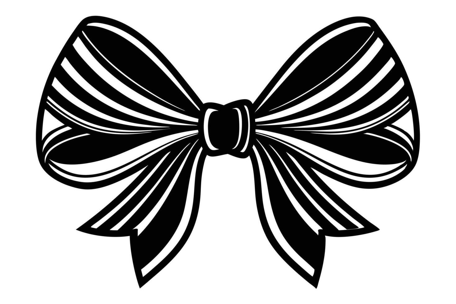 A black and White Bow Illustration for Design Projects vector