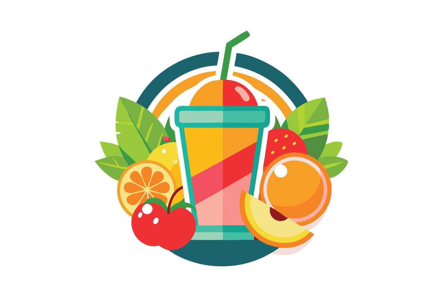 Colorful Fruit Smoothie Logo Design vector