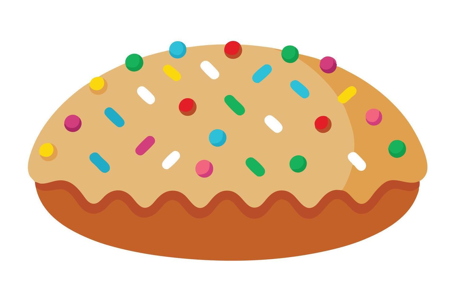 Colorful Sprinkled Baked Good, Perfect for a Sweet Treat. vector