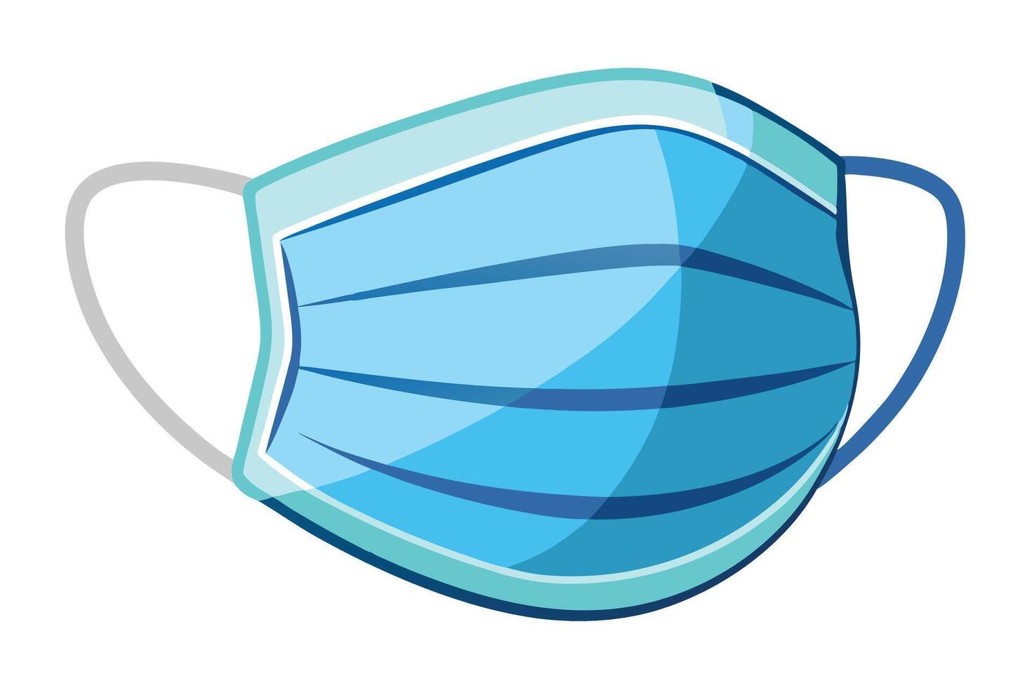 Cartoon Illustration of a Light Blue Face Mask vector