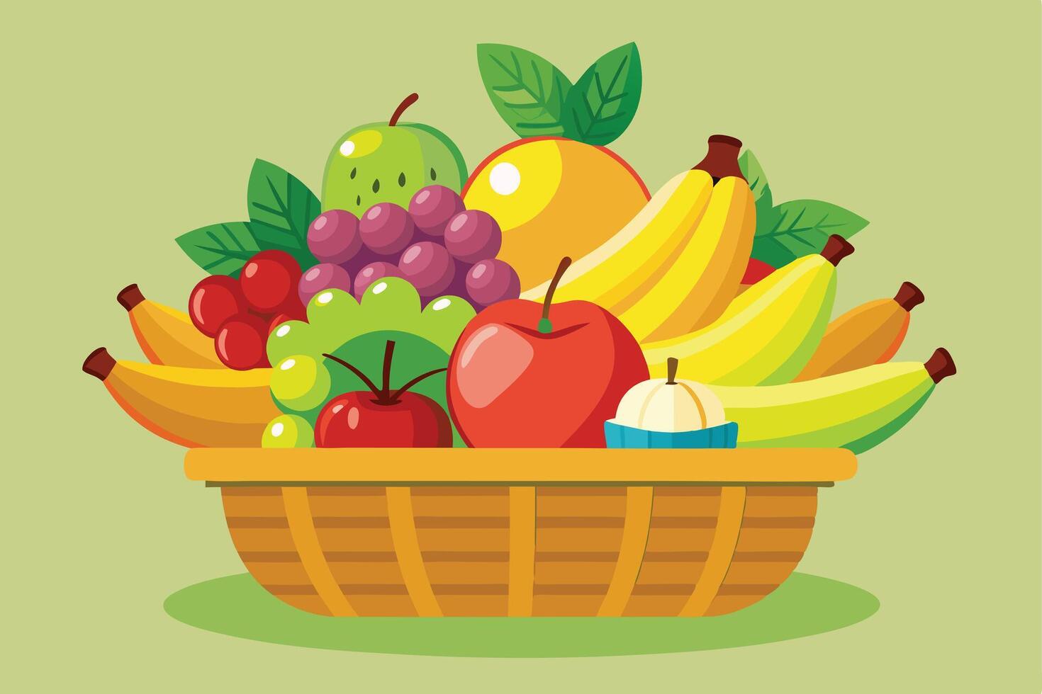 Colorful Fruit Basket Illustration for Healthy Living vector