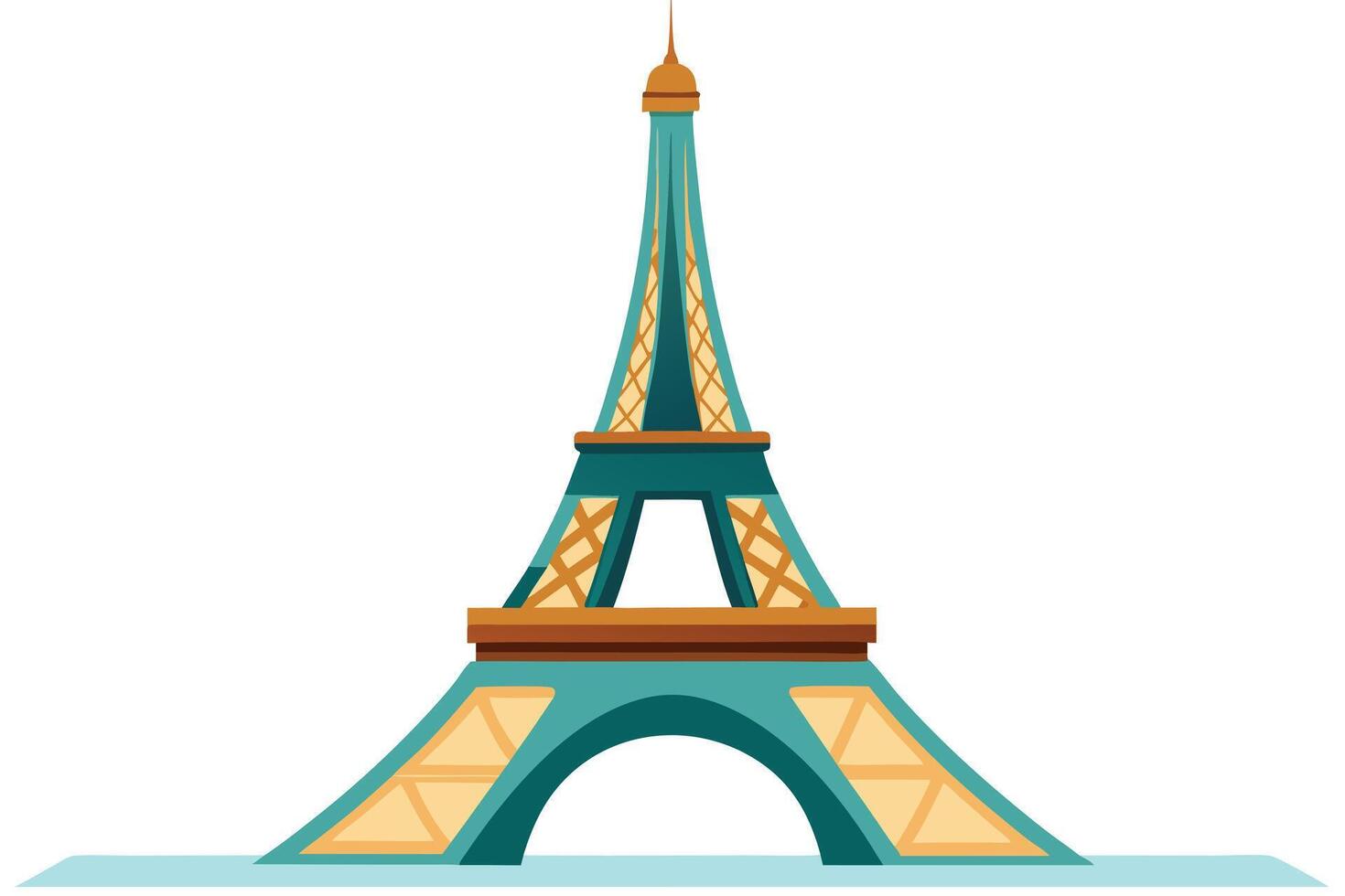 A colorful illustration of the Eiffel Tower. vector