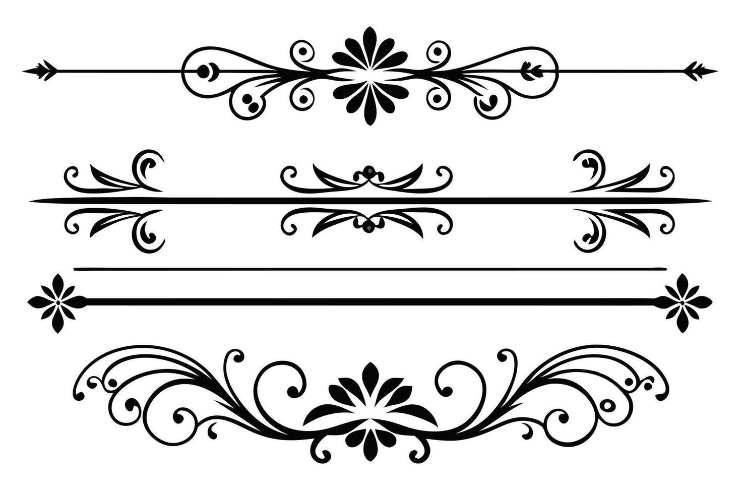 Black and White Divider Set for Design Elements vector