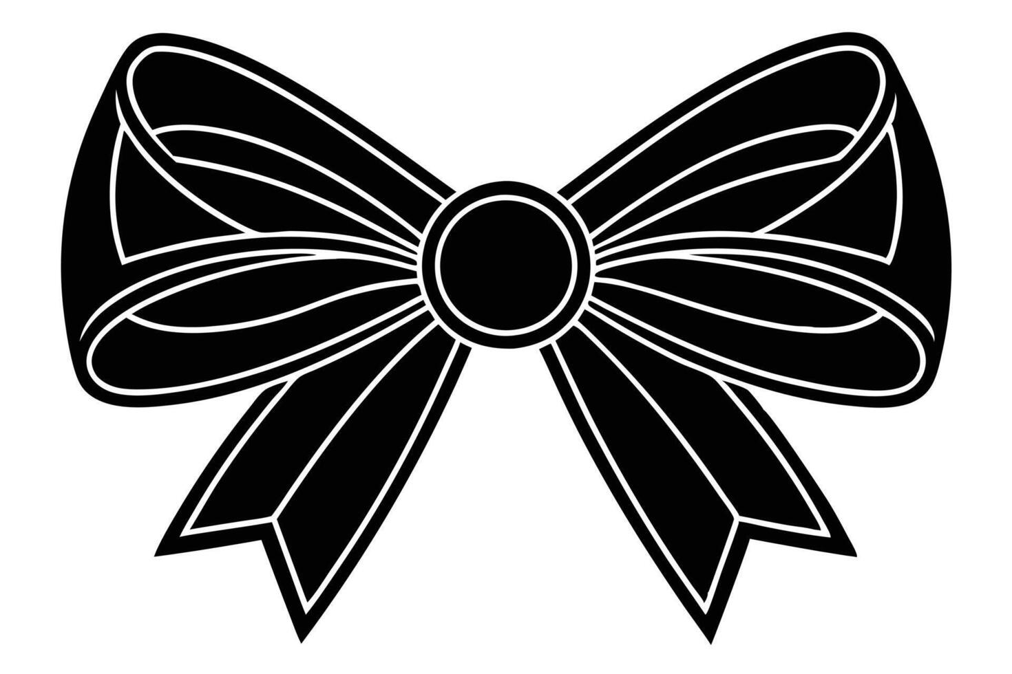 Elegant Black and White Bow Illustration for Design Projects vector