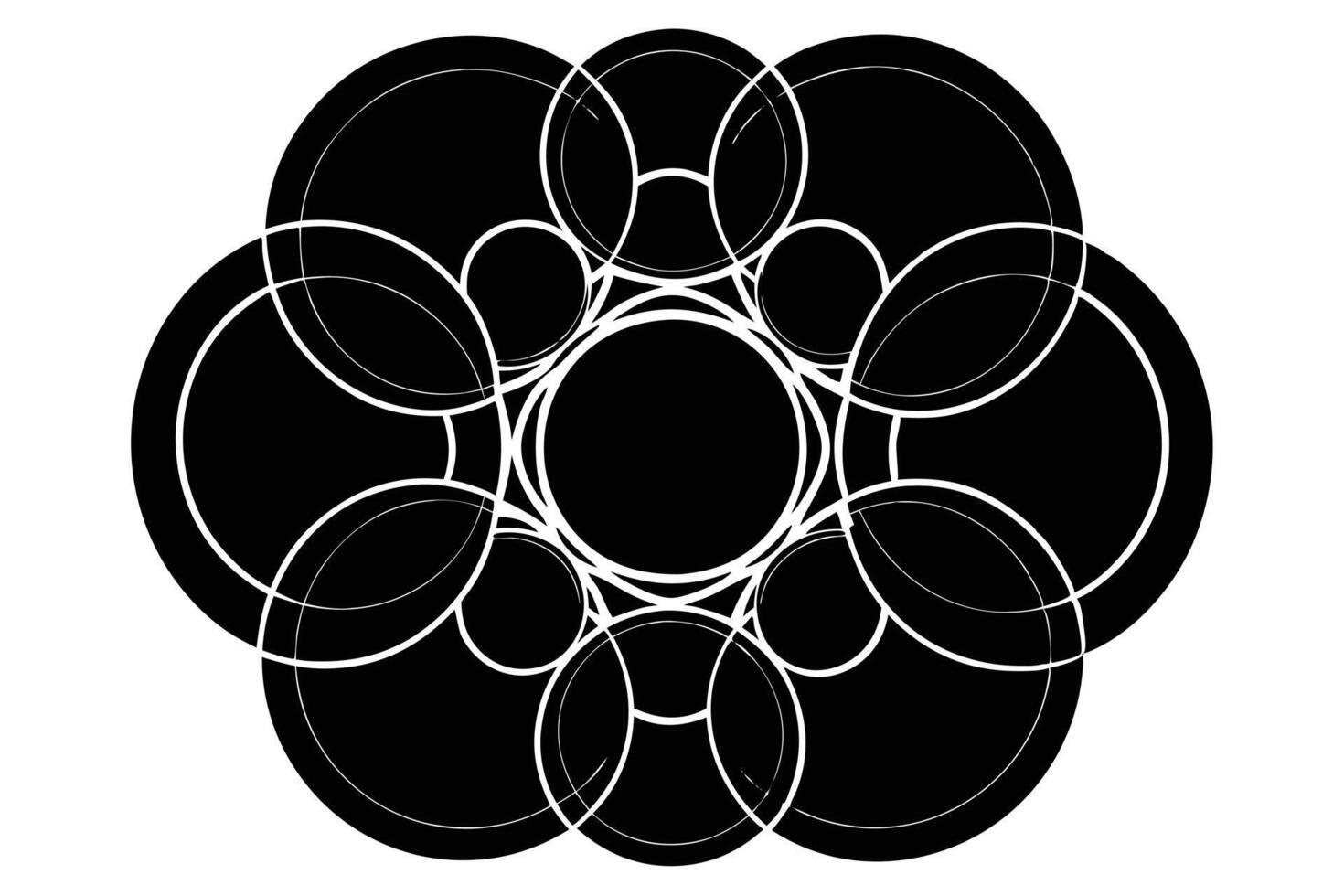 Abstract Black and White Circle Pattern Design vector