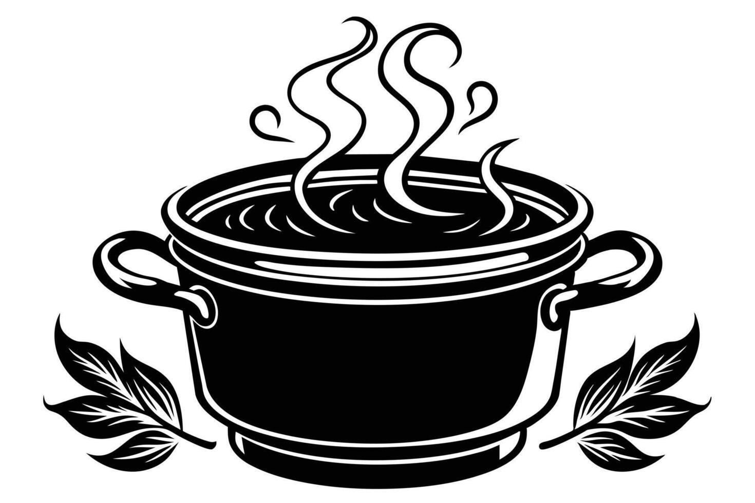 Steaming Pot Illustration for Culinary Design vector