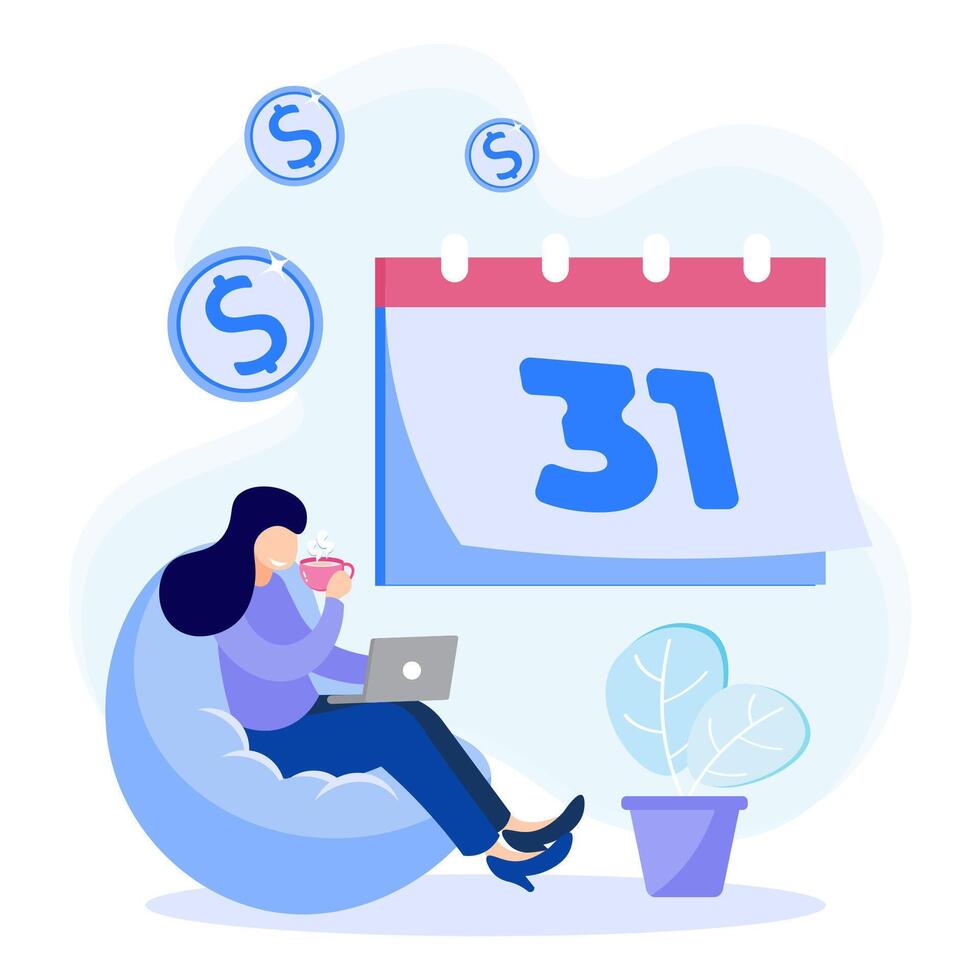 Illustration graphic cartoon of salary payment vector
