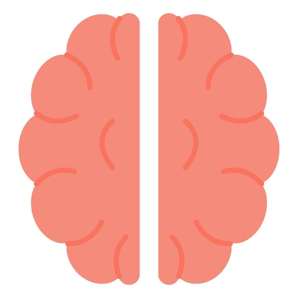 Brain in flat icon style vector