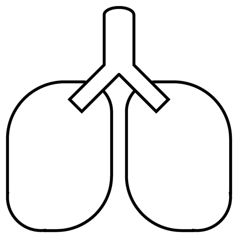 Lungs outline icon vector