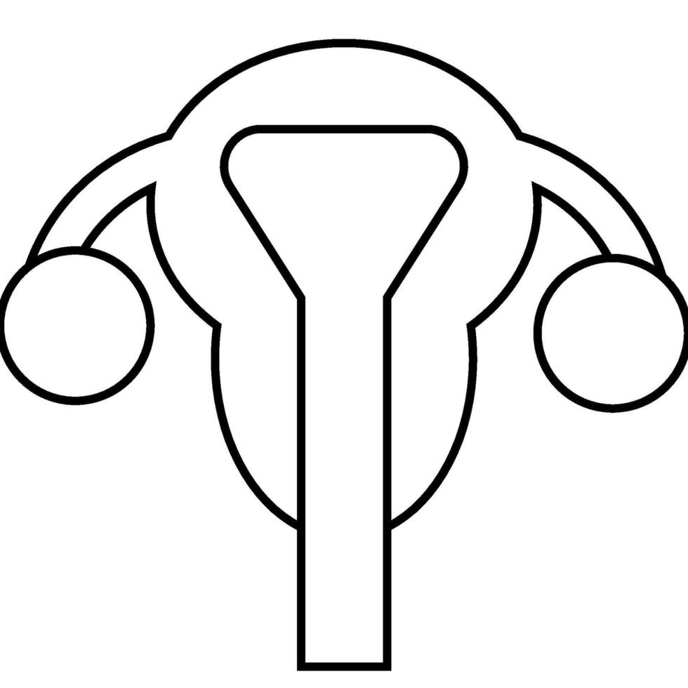 Uterus outline icon vector