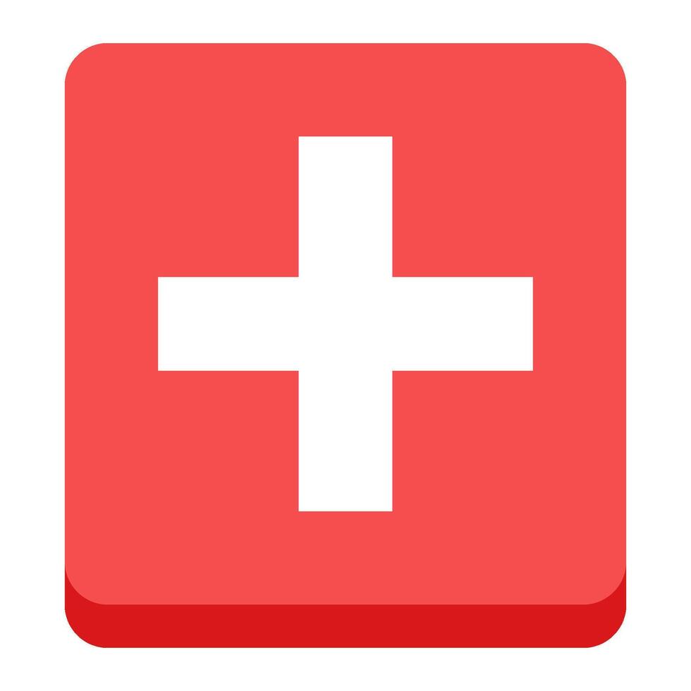 Medical cross in flat icon style vector