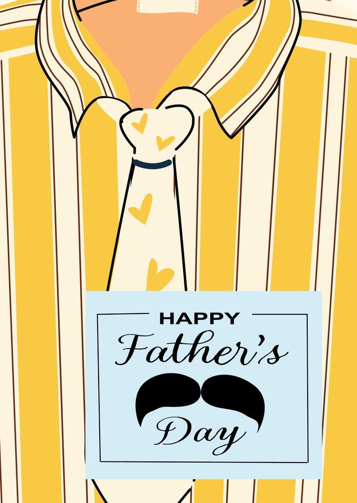 Fathers day card with mustache and tie design for celebration and gifting vector