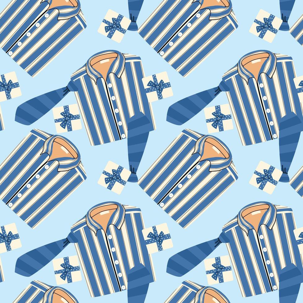 Father's day gift pattern with shirts and ties vector