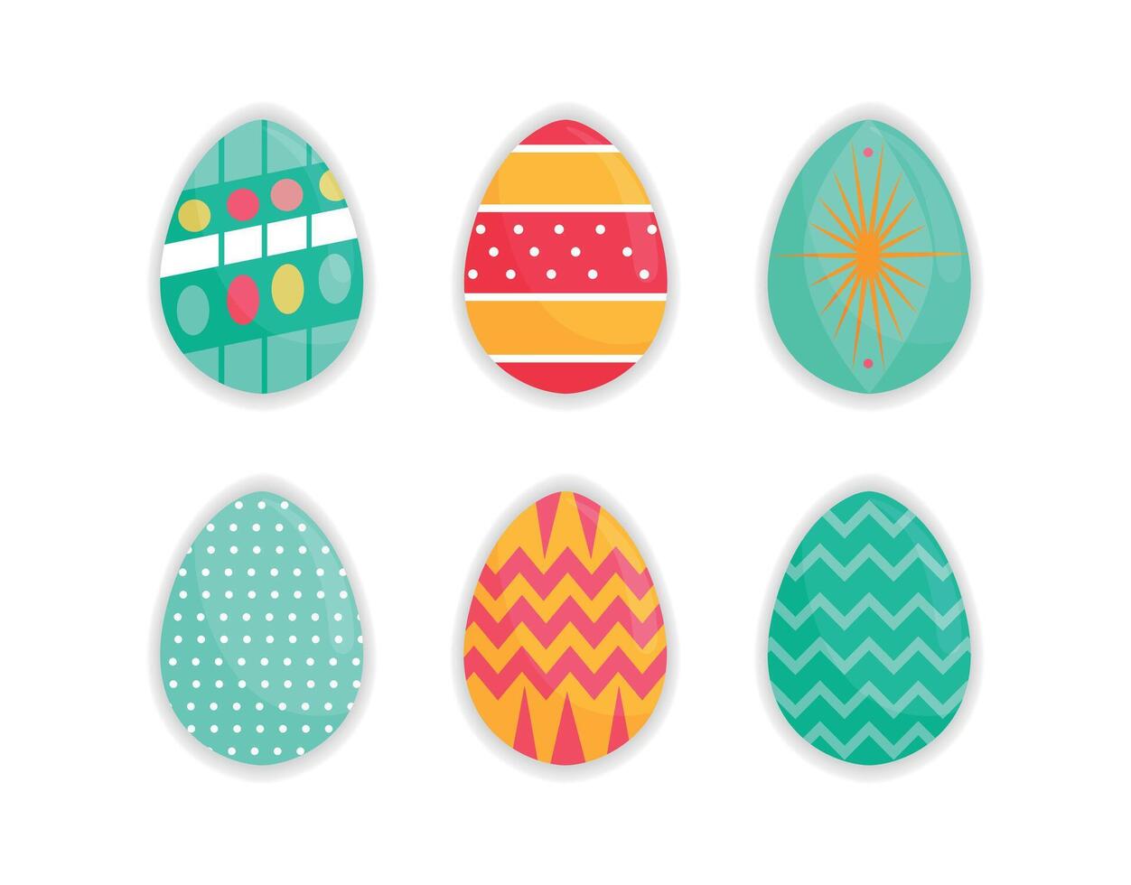 Geometric Bright Pattern Easter Eggs vector