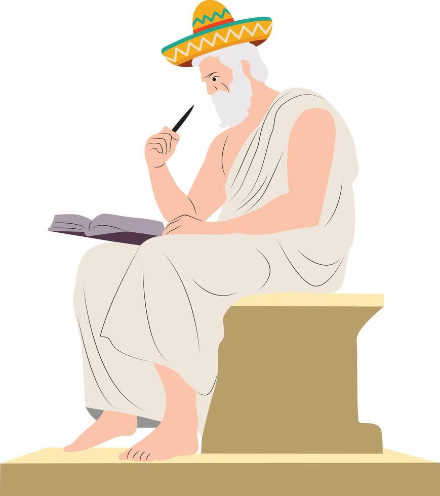Cinco de Mayo Bearded Author with Sombrero vector