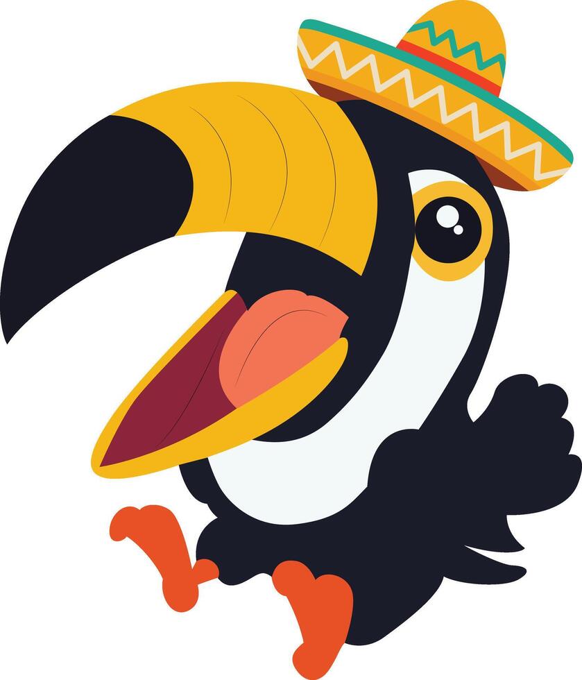 cinco de may cartoon toucan wearing sombrero image vector