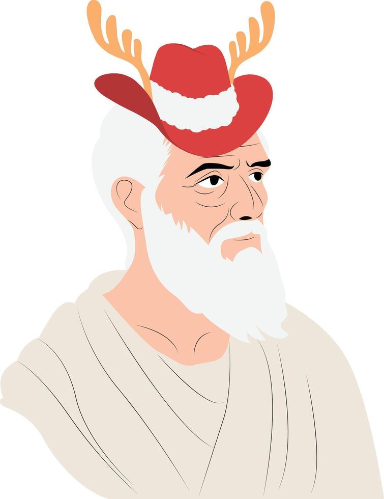 Stylized Guy with Antler Hat Art vector