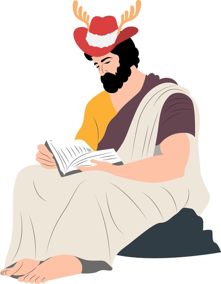 Quirky Hat with Antlers on Illustrated Man vector