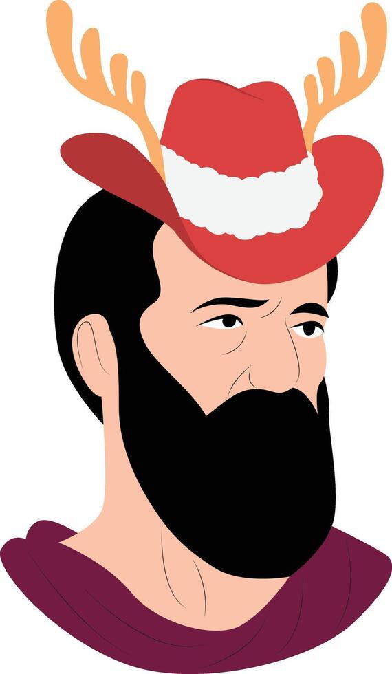 A cartoon Ares with antlers on his head vector