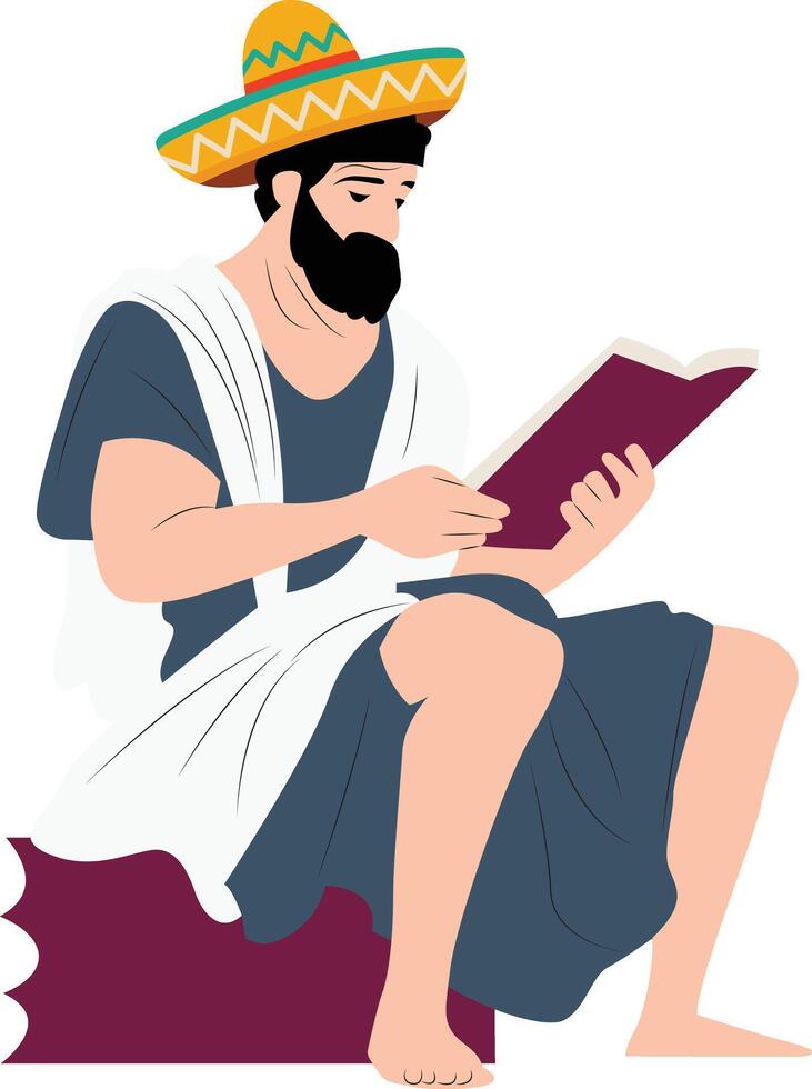 Writer in Fiesta Hat on Mexican Independence Day vector