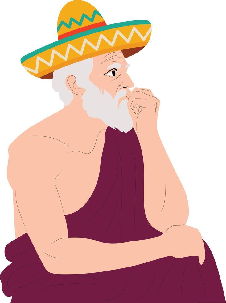 Man with Beard Writing Festival Reflections vector