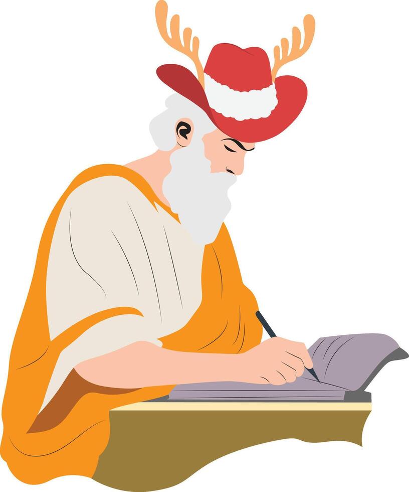 Male Character with Stag Hat Cartoon vector