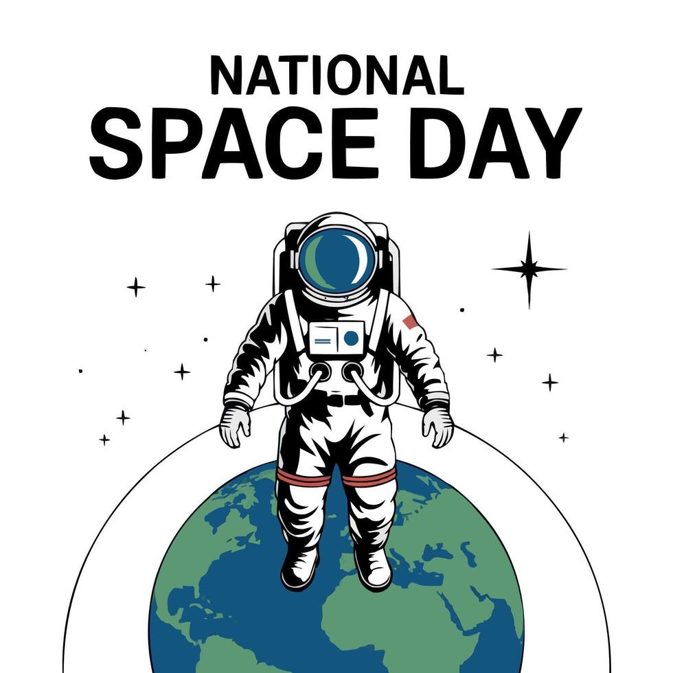 national space day illustration vector