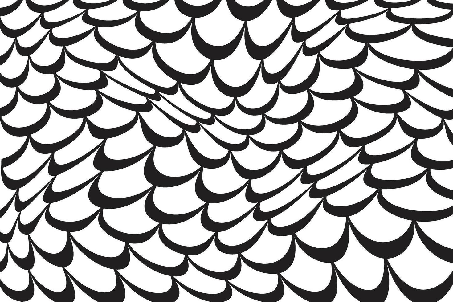 black color fish scales shape creative geometric wavy pattern abstract wave pattern vector