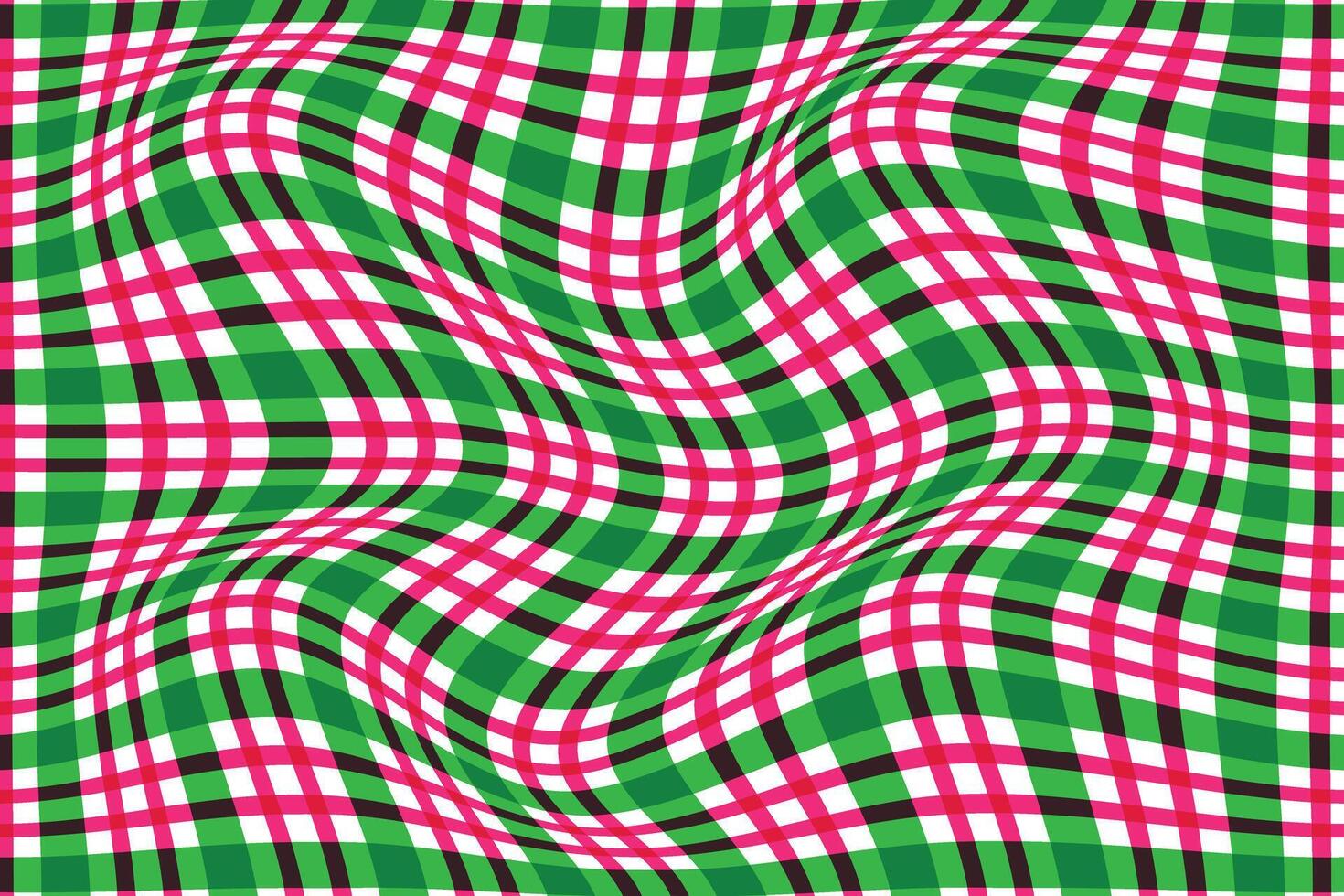 simple abstract pink green color plaid check wavy pattern of the squares creative geometric smooth texture plaid check tartan gingham wavy pattern that can be used as a background vector