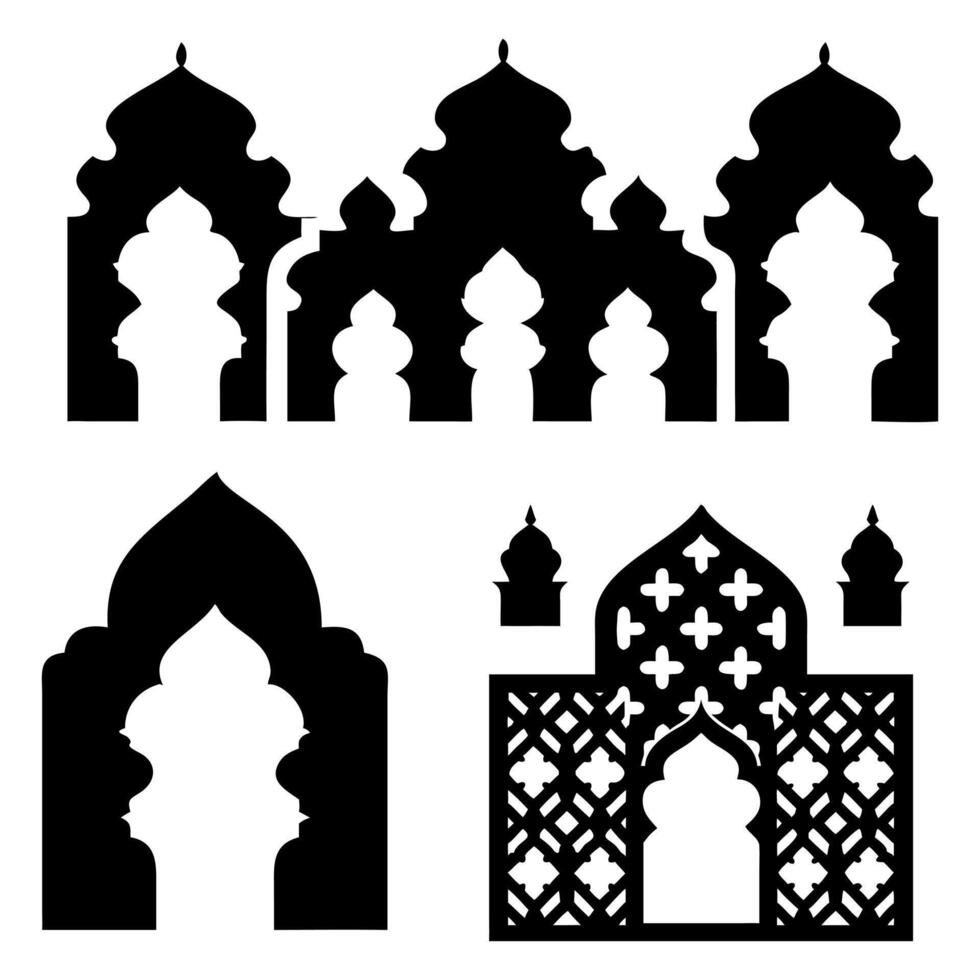 Islamic Silhouette Door Design vector