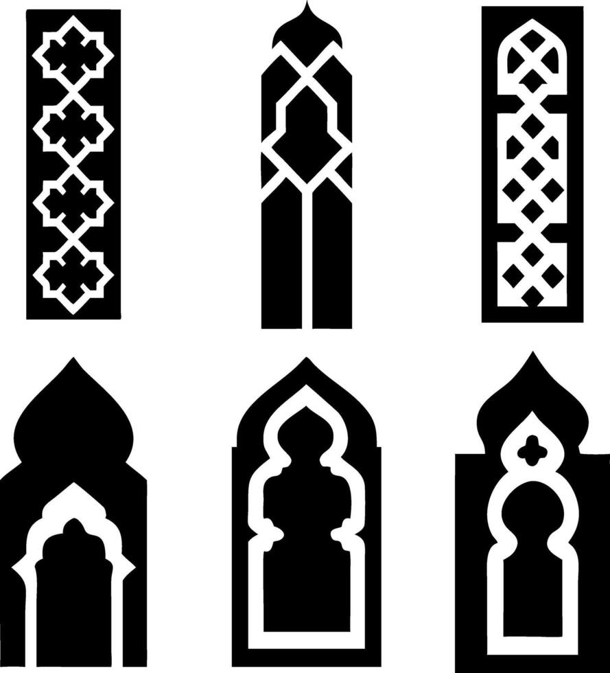 Islamic Arch Silhouette Set vector