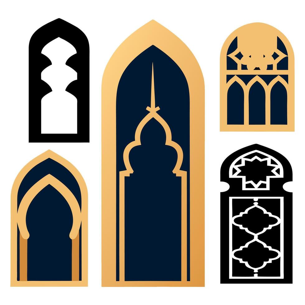 Mosque Inspired Arch Shapes vector