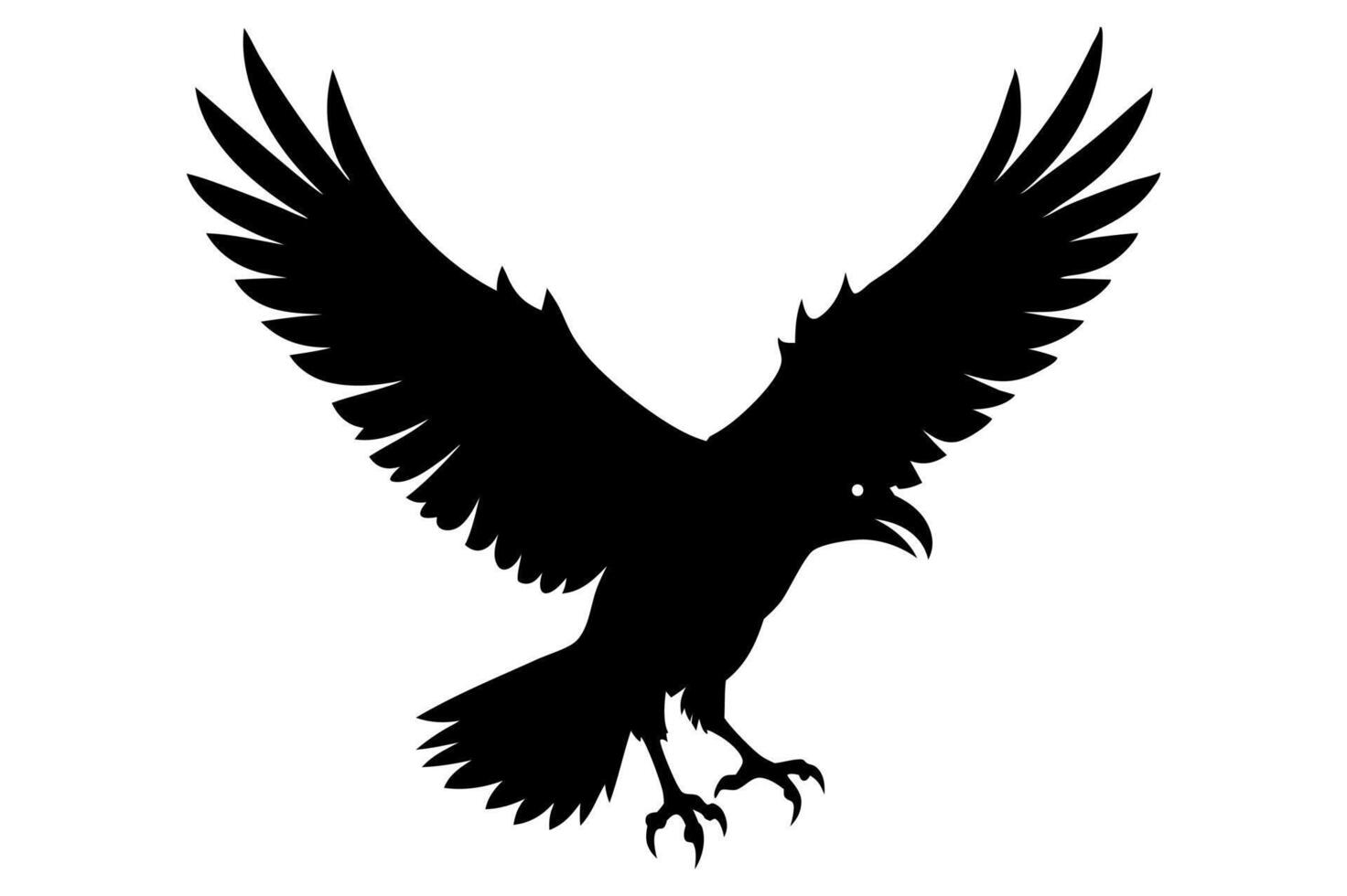 Raven in Flight Silhouettes Crow Graphics vector