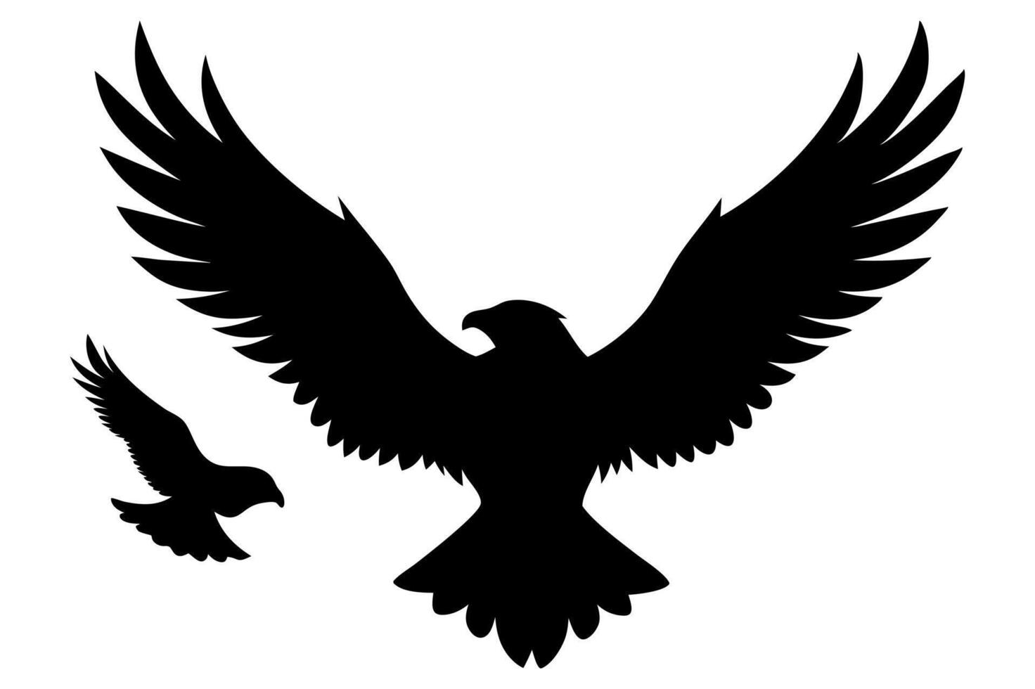 Silhouette Crow Set vector